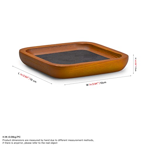 Oirlv Solid Wood Jewelry Display Tray Small Jewelry Tray Rings Earrings Bracelets Necklace Holder Organizer (Small, Grey) - color: Grey, size: 3.93"x 3.93"x 0.59"