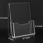 HIIMIEI Brochure Holder 8.5 x 11 inches, Acrylic Flyer Holder with 2 Pack, Plastic Stands for Displaying Magazines, Pamphlets, Literature, Brochures, Booklets, Menu - size: 8.5''x11''