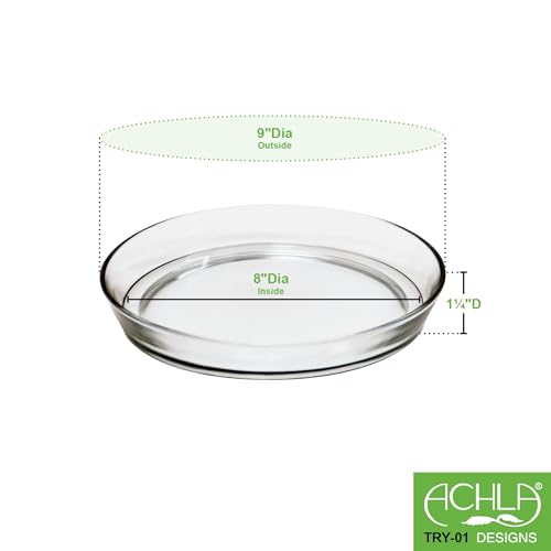 Achla Designs 8 3/4-in Glass Plate, Plant Tray Terrarium Saucer