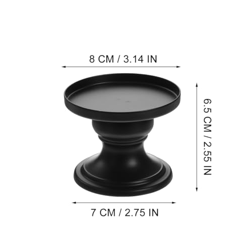 Luxshiny 2Pcs Black Pillar Candle Holders Metal Pillar Candle Stands Decorative Candlestick Holders for Fireplace Table Centerpiece Home Wedding Party Decor, 3.14 X 2.75 X 2.55 Inch