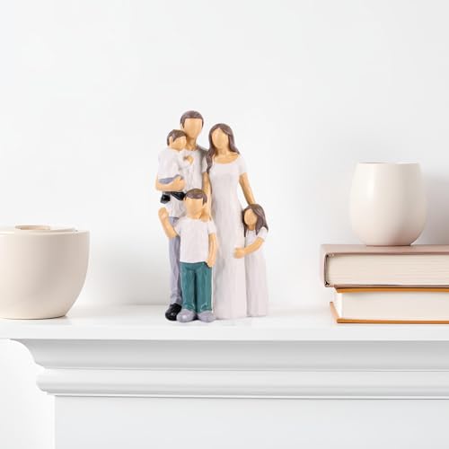 XMGZQ Family Figurines Father Mother Daughter Son Figurine,Sentimental Gifts for Family,Mom and Baby Child Statue Hand-Painted Sculpted,Birthday for Wife from Husband (White)
