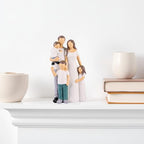 XMGZQ Family Figurines Father Mother Daughter Son Figurine,Sentimental Gifts for Family,Mom and Baby Child Statue Hand-Painted Sculpted,Birthday for Wife from Husband (White)