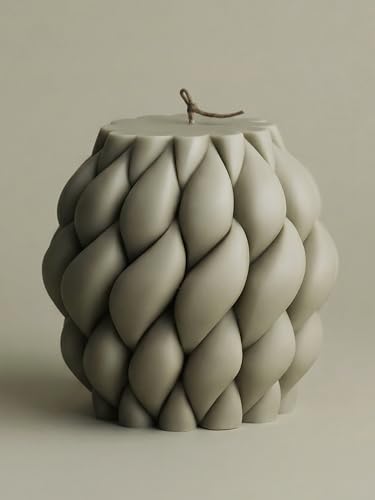 LAWA Knot Ball Candle - Large Beautiful Handmade Pillar Soy Wax Elegant Bubble Aesthetic Candle Housewarming Gift Home Room Shelf Decor Idea (Jade) - color: Jade