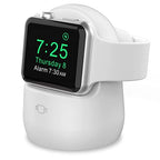 AhaStyle iWatch Stand Silicone Charging Dock Holder for Apple Watch Ultra 3, Ultra 2, Ultra, SE3, SE2, SE, Series 11 10 9 8 7 6 5 4 3 2 1 (49/46/45/44/42/41/40/38mm), Supports Nightstand Mode (White) - color: White