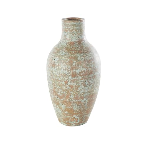 Deco 79 Ceramic Decorative Vase Antique Style Textured Patina Centerpiece Vase, Flower Vase for Home Decoration 10" x 10" x 20", Brown - color: Brown, size: 10" x 10" x 20"