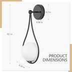 Mid-Century Wall Sconces Set of 2 Black Modern Globe Wall Lighting Indoor Hardwired Wall Lights for Hallway Office,Porch, Bedroom, Living Room,Stairway - color: Black