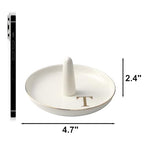 Ceramic Initials Jewelry Tray Ring Dish With Personalized T-Monogrammed Engagement Wedding Gifts, for Birthday Mother's Day for Women, Ceramic White 4.7" x2.4" - style: T
