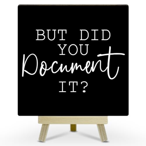 Office Decor for Women, Cute Desk Accessories, But Did You Document it Desk Decor, Funny Office Gifts for Coworkers, Minimalism Office Cubicle Decor (MP04), Wood - color: MP04