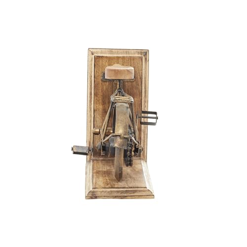 Deco 79 Wooden Bike Decorative Bookends Non Skid Bookends, Set of 2 Office Bookends7"W, 9"H, Brass