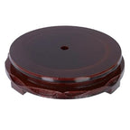Wooden Display Stand Base 4.72" x 4.72" Wood Carved Craft Pedestal Traditional Wooden Base Oriental Antique Display Riser Round Pedestal Stands for Vase Crystal Ball Teapot Stone Flower Pot - size: Round, 4.72" x 4.72"