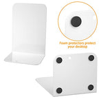 VFINE Bookends 1 Pair, White Metal Book Ends, Bookends for Shelves, Book Stopper for Heavy Books, Book Dividers for Home Office - color: White 1 Pair Bookends