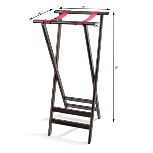 New Star 20038 Mahogany Finish Solid Birchwood Tray Stand, 38-Inch, Brown - size: Mahogany Finish (38-Inch)