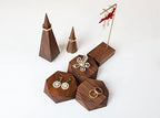 GemeShou 5pcs Wood Jewelry Stand Tray, Hexagon Display Riser Set, Retail Jewelry Shop Display Riser, Walnut Hexagon 5pcs Small - size: Small