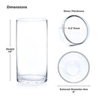 Enova Floral Clear Glass Cylinder Vase 5 x 10 Inches Round Flower Vase, Pillar Candle Floating Candle Holder Vase, Tall Glass Vase for Flowers, Glass Vase for Decor, Wedding Centerpieces (1 Piece) - size: 5W X 10H