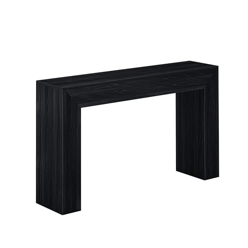 Plank+Beam Grand Console Table, 56 Inch Solid Wood Modern Sofa Table, Narrow Entryway Table for Hallway, Behind The Couch, Living Room, Foyer, Black Wirebrush - color: Black Wirebrush, size: 56 Inch