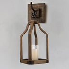 Rustic Wood Lantern Candle Holder for Farmhouse Decor - Indoor and Outdoor Table Centerpiece with Glass Hurricane, 15.7" High - size: Large