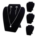 TENINYU Black Necklace Earring Jewelry Display Stand, 8 x 7 Inch Foldable Black Velvet Necklace Bust Easel Chain Holder Organizer Rack for Home or Store Show (4 Pack) - size: 4 Pack