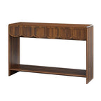 ORRD Console Table with Drawers, Mid-Century 43 Inches Narrow Entryway Tables with Open Storage Shelves, Hallway Accent Tables Behind Couch Table for Living Room - Walnut - color: Walnut