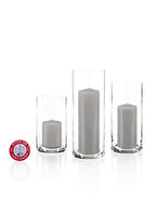 yummi Set of 12 Slim Pillars and Cylinder Vases - Light Gray - color: Light Gray