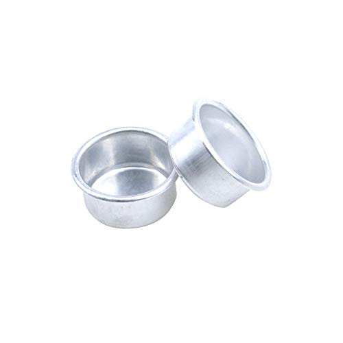 Coshar 30pcs Candle Holders Candlestick Holder Cup Candle Drip Protectors Empty Case for Candle Making, 38x18mm - size: 38x18mm, Silver