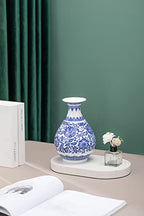 Blue Porcelain Vase, Blue and White Ginger Jar, Handmade Chinoiserie Vase, 8.7'' H - size: Blue 8.7"H