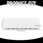 Newtay White Scallop Marble Board 12" x 5" Cutting Board with Rubber Feet, Scalloped Marble Tray Decorative Pastry Board for Kitchen Cake Bread Baking Cheese Display