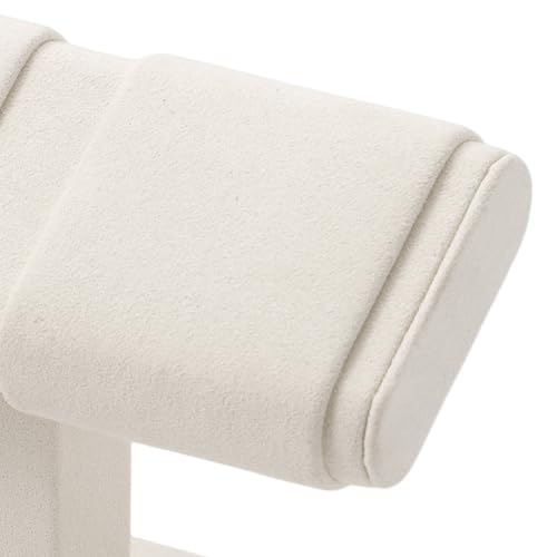 Microfiber Watch Display Stand T-bar For Men And Women, Jewelry Holder Organizer For Wristwatch/Bracelet/Storage Display Rack (White) - color: Beige, size: 2 Slots