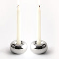 Silver Modern Doughnut Shaped Candlestick Holder, Small Decorative Taper Candle Holder for Bathtub Bedroom Livingroom，2 Pack - size: 2 Pack