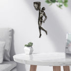 Climbing Man Wall Sculpture – Resin Decor Figure, Modern Art Accent, Black Home Ornament | Unique 3D Hanging Statue Piece, Artistic Abstract Wall Decoration Setup Living Room Bedroom Workplace Design - size: handed rock climbing, style: Silver