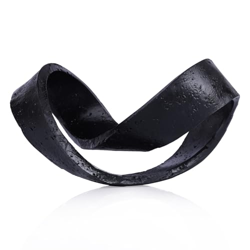 Modern Black Geometric Sculpture, Black Knot Home Accent Decor, Multi-Angle Abstract Art Statue for Coffee Table, Bookshelf, Living Room, Office - Resin Artistic Knot Decor for Home and Office - color: Black