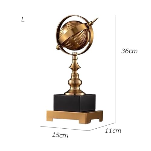 Statue Decorations Luxury Metal Globe Ornament Decorations Entrance Study Modern Creative Office Crafts Living Room Furnishings Home Decor Object(L) - size: Large