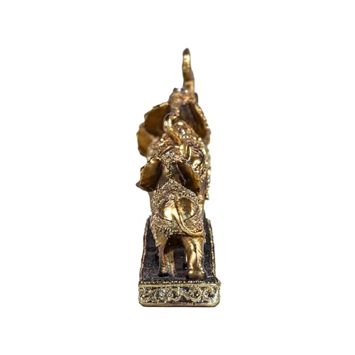 Elegant Golden Elephant Home Sculpture for Shelf, Desk, Mantel - Symbol of Love, Perfect Wedding