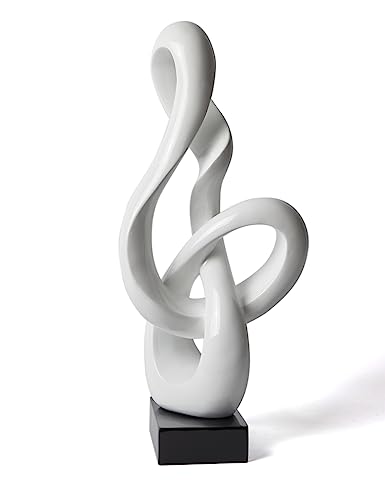 Sculpture Music Note Decor Modern Statue Gifts Treble Clef Figurine Polyresin Arts White 23 inch - color: White