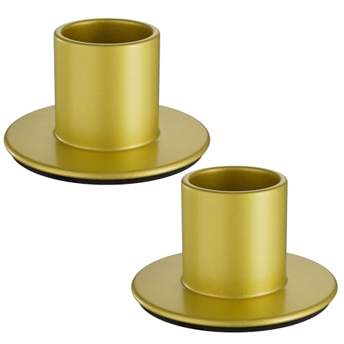 2 PCS Gold Candle Holders - Elegant Taper Candle Holders, Classic Gold Candlestick Holders for Table Centerpiece, Festive Christmas Mantel Display or Sophisticated Home Decor - color: Gold