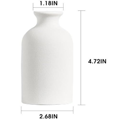 Modern White Small Ceramic Vase Set of 12 for Living Room Bedroom 4.72'' Minimalist Fresh Flower Vases for Home Decor Office Centerpieces Fireplace Nordic Style Gift for Fake Plant 12 Pack - color: 12 Pack White - Style 4