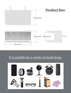 2-Shelf Bedside Shelf Organizer, Modern/Contemporary Style, Wall Mount, Double Tray Holder for Bedroom, Bathroom, Electronic Devices, Personal Items - color: White