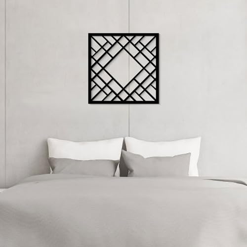GlintHome Black Metal Wall Art - Minimalist 3D Textured Abstract Sculptures Wall Art for Bedroom Living Room Garden Office Bathroom Home Decor - color: Black-002, size: Small