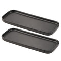 VanEnjoy Set of 2 Ceramic Tray for Kitchen Counter, Black Vanity Tray for Bathroom Counter, Long Narrow Tray for Soap Bottles - color: Black