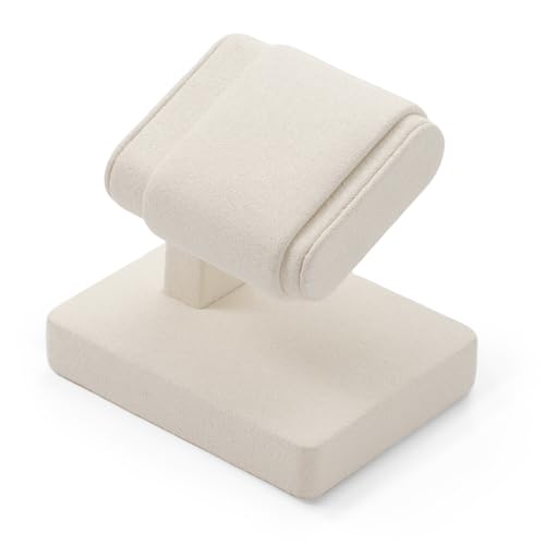 Microfiber Watch Display Stand T-bar Watch Stand Holder Organizer For Men And Women Wristwatch, Bracelet,Storage Display Rack (White) - color: Beige, size: 1 Slot