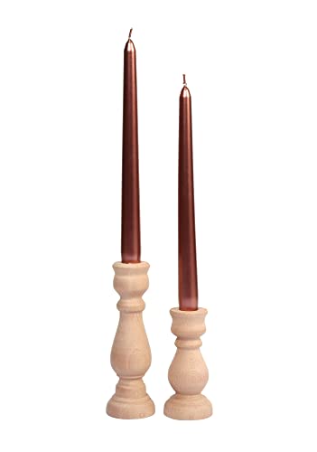 Wooden Candle Holder Set of 2,Rustic Farmhouse Candle Holder,Handmade Candle Holder,Wooden Accordion Candle Holders,Console Table Decoration Pieces,Luxury Fireplace Candle Holder
