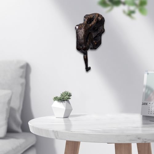 Climbing Man Wall Sculpture – Resin Decor Figure, Modern Art Accent, Black Home Ornament | Unique 3D Hanging Statue Piece, Artistic Abstract Wall Decoration Setup Living Room Bedroom Workplace Design - size: Trumpet Hands Climbing, style: Black