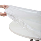 Walrus Clear Round Vinyl Fitted Tablecloth Waterproof Oilcloth Heavy Duty Elasticized Table Cover Elastic Edge Design Plastic Tablecloth Protector for Round Table - size: 36" (Round)