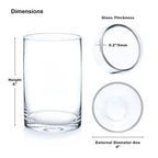 Enova Floral Clear Glass Cylinder Vase 4 x 6 Inches Round Flower Vase, Pillar Candle Hurricane Floating Candle Holder Vase, Small Floral Glass Vase for Decoration Home, Wedding Centerpiece (1 Piece) - size: 4W x 6H