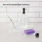 Umbra Droplet Tray Jewelry Display/Holder, Bathroom Accessory/Amenity Holder – Clear Acrylic, Looks Like Glass - size: 9.8" x 5.9" x 0.8"