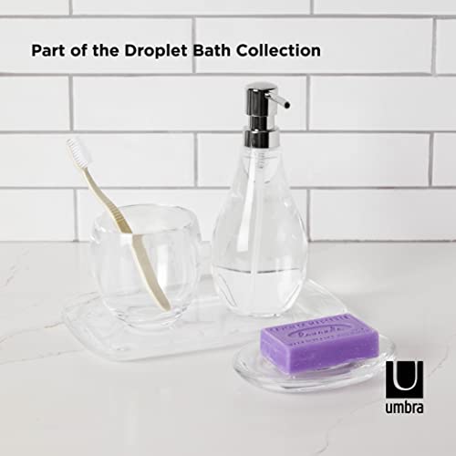 Umbra Droplet Tray Jewelry Display/Holder, Bathroom Accessory/Amenity Holder – Clear Acrylic, Looks Like Glass - size: 9.8" x 5.9" x 0.8"