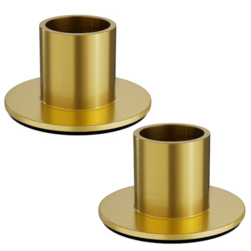 2 Pcs Brass Candle Holder - Elegant Taper Candle Holders, Classic Brass Candlestick Holders for Table Centerpiece, Festive Christmas Mantel Display or Sophisticated Home Decor - color: Brass