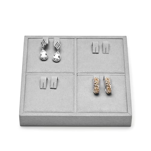 Oirlv Microfiber 4 Slots Jewelry Earring Display Tray Modular Customizable Jewelry Tray - style: P13502