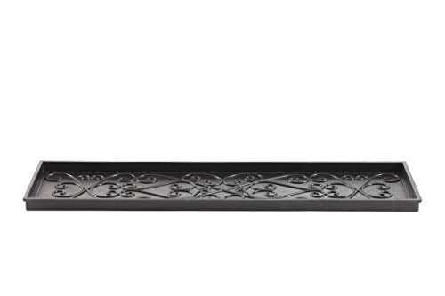 Anji Mountain AMB0BT4F-018 Black Rubber Boot/Shoe Tray with Coir, Fits 4 Pair (46.5" Wide), Rectangle Embossed Insert - color: Rectangle Embossed Insert, size: 46" x 14" x 1.5"