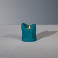 Handcrafted Tealight Candle Holder Designed as a Melting Candle; Handmade Tea Light Candle Holder; Bathroom, Living Room Mantel, Entryway, Buffet and Dining Table Decoration Peacock Blue - color: Peacock Blue