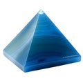 Amazing Gemstone Blue Onyx Pyramid Crystal Healing Stones - 2" Great Pyramid Figurine of Natural Stone Pyramid for Meditation, Reiki, Chakra Balancing and Crystal Pyramids Grid - color: Blue Onyx
